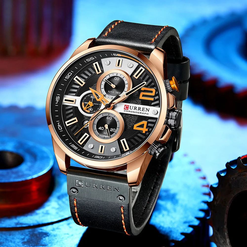 CURREN 8393 Watches Leather