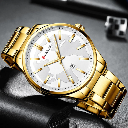 CURREN Original Brand Stainless Steel Band Wrist Watch For Men With Brand (Box & Bag)-8366